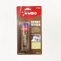 Mastic époxy transparent WBG en bâton, colle adhésive pour sceller, réparer l'acier inoxydable, le plastique, le verre, le métal et le bois