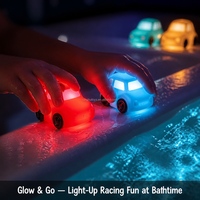 Jouet de bain lumineux en forme d'avion, flottant, clignotant, en caoutchouc, jouet de transport, lumière LED à changement de couleur, animaux pour le bain