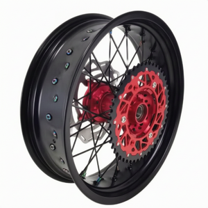 Juego de Ruedas <span class=keywords><strong>Supermoto</strong></span> de 17 Pulgadas; CRF250R CRF450R CRF 250 <span class=keywords><strong>450</strong></span>; Llantas de Aleación de Aluminio Anodizado CNC; Ruedas de Rayos Personalizadas y Duraderas - Product Image 2