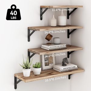 Étagères flottantes en bois étagère <span class=keywords><strong>de</strong></span> rangement murale en bois pour chambre à coucher, rangement <span class=keywords><strong>de</strong></span> salle <span class=keywords><strong>de</strong></span> bain, décor <span class=keywords><strong>de</strong></span> salon et <span class=keywords><strong>de</strong></span> <span class=keywords><strong>cuisine</strong></span> - Product Image 3