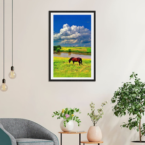 Riverside đồng cỏ và ngựa sơn tùy chỉnh tường nghệ thuật in kỹ thuật số trên vải HD hình ảnh tùy chỉnh thiết kế cho hiện đại trang trí nội thất - Product Image 4