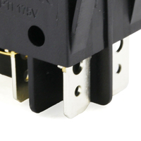 Interrupteur à bascule momentané de haute qualité, noir, avec bouton rouge, contact DPDT, 6 broches, T125, 250V 20A, pour bus