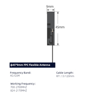 Antenne FPC 4G LTE, antenne 4G flexible 698-2700 MHz compatible avec GSM/3G pour traceur de véhicule / télémétrie / compteur intelligent