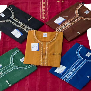 Ccy批发定制阿拉伯朱巴刺绣男士Thobe Al Haramain睡眠丝绸Thobe短袖摩洛哥Thobe - Product Image 1