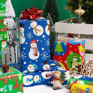 Christmas Wrapping Paper Rolls 17x120in 42.5sqft Colorful Santa Snowmen Deer Design Double Side Art Paper Gift Wrap Set - Product Image 5