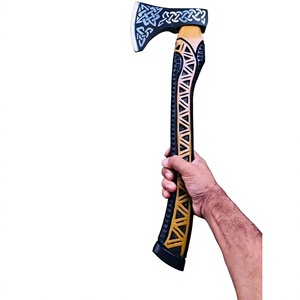 Hacha profesional para cortar madera con cabeza de acero al carbono y mango de madera dura para acampar, hacha de calidad fabricada en fábrica. - Product Image 1