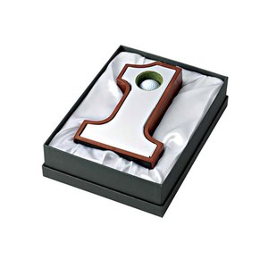 Portapalline da golf Number One, altezza 205 mm, design in legno e metallo per esposizione - Product Image 2