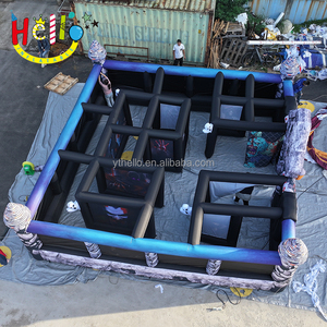 เขาวงกตเป่าลมขนาดใหญ่สีดำเหมือนผีบ้านผีสิงฮาโลวีนน่ากลัวเขาวงกตปราสาทเป่าลม - Product Image 1