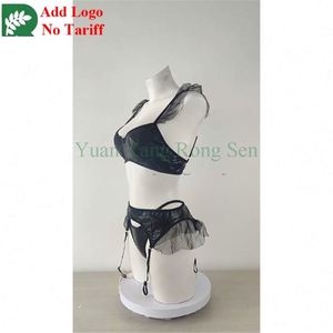 Nuovo Set Intimo Donna in Ecopelle con <span class=keywords><strong>Rete</strong></span>, Reggiseno + <span class=keywords><strong>Perizoma</strong></span> + Giarrettiera, Costume Sexy per Club e Danza - Product Image 1