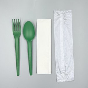 Ưa Thích 44Pcs Với Đứng Xử Lý Hình Dạng Đầy Đủ Giấy Trứng Máy Khăn Ăn Xách Tay Nhựa Dforks Thìa Và Dao Máy Tự Động - Product Image 2