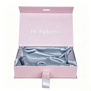 Custom Logo Magnetic Gift Box for Clothing Packaging with Satin Insert Ribbon Handle Book Style Rigid Box Wholesale Factory - Product Image 2