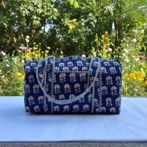 Floral Quilted Duffle <b>Bag</b> Handmade Travel, Overnigth Weekender <b>Bag</b>, Cotton Carryall <b>For</b> Her, Yoga <b>Bag</b>, Hand Luggage <b>Storage</b> <b>Bag</b> - Product Image 3