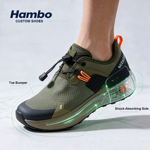 Sneakers Funzionali da Uomo per Outdoor, Tomaia in Mesh, Protezione Punta, Suola Ammortizzante, Lacci a Chiusura Rapida, Facili da Indossare, Scarpe Casual da Trekking - Product Image 2