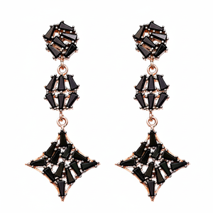 Zircon Baguette Cut Stone <b>Earring</b> Lozenge Shape Push <b>Back</b> <b>Earring</b> Turkish Wholesale 925 Sterling Silver Jewelry - Product Image 2