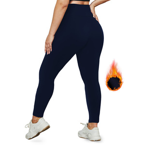 Leggings foderati in <span class=keywords><strong>pile</strong></span> da donna <span class=keywords><strong>con</strong></span> tasche-inverno caldi e termici pantaloni da Yoga a vita alta - Product Image 2