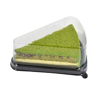 Nouvelle conception de boîte à cheesecake triangulaire en PET, contenants pour desserts et sandwichs, couvercle transparent, base noire, plateau à gâteau en plastique
