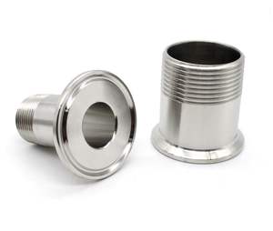 Raccordo Sanitario Zorro/Sellena <span class=keywords><strong>SS</strong></span> 304 con Testa Esagonale Filettata Maschio, Adattatore Tri-Clamp DN15-50 da 1/4" a 2" - Product Image 2