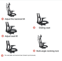 Chaise pivotante Offre Spéciale Chaise de bureau en maille noire à dossier moyen Chaises de bureau ergonomiques