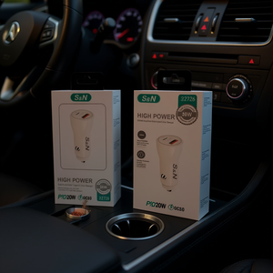 S N Car Charger PD 20W QC 3.0 High Power Dual Port <b>USB</b> Type <b>C</b> Fast Charging <b>Adapter</b> for Mobile Phones - Product Image 3