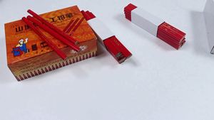 Sacapuntas para lápices de carpintero con logotipo OEM, barril de tinta negra, juego de lápices de colores de doble mina jumbo cortos personalizados de 3.5/7/10 pulgadas para - Product Image 5