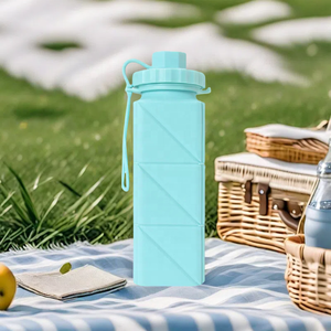 Bouteilles de voyage pliables en silicone de bonne qualité, gobelet pliable en silicone pour le sport en plein air, bouteille d'eau en silicone pour le sport - Product Image 2