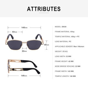 Gafas de Sol Steampunk para Hombre, Montura Cuadrada Pequeña, Lentes de PC con Protección UV400, para Viajes, Conducir y Protección Solar - Product Image 5