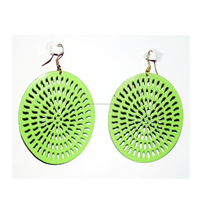 2025 Zambia verde 4 pares 20mm oro largo martillado pendientes hoja de loto pendientes joyería étnica ropa de verano joyería - Product Image 4