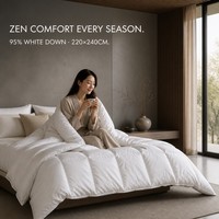 Couette matelassée en duvet d'oie blanche 95% Quatre Saisons, chaleur moyenne, écologique, douce, en coton soyeux, anti-déchirure, respirante, avec points de couture en boîte