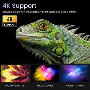 Proyector de películas 4K para acampada al aire libre, proyector de películas diurnas con altavoz dual i-Fi, WiFi de 5G, Bluetooth para hotel - Product Image 6