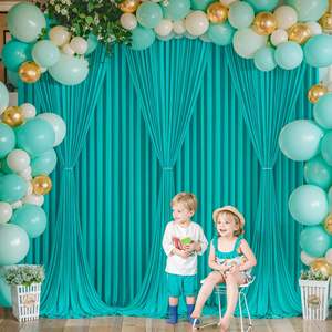 Commercio all'ingrosso Fancy Wedding <span class=keywords><strong>turchese</strong></span> fondale poliestere decorazione della fase Organza tenda per la decorazione del partito - Product Image 5