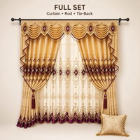 ARODDY Rideaux occultants pleine longueur 52x108 pouces, lot de 2 panneaux, double couche, brodés, thermiques, pour fenêtre de salon