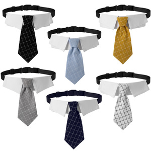 Ensemble de costume pour animaux de compagnie - Nœud <span class=keywords><strong>papillon</strong></span> et collier à carreaux pour <span class=keywords><strong>mariage</strong></span>/anniversaire - Nouvelle arrivée - Ensemble de smoking pour <span class=keywords><strong>chien</strong></span> à carreaux avec collier assorti - Product Image 1