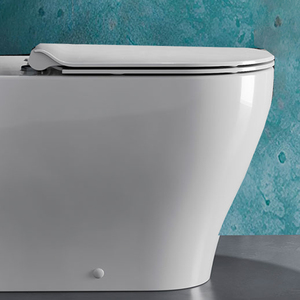 WC monobloc sur pied pour salle de bain, toilettes traditionnelles à chasse d'eau par jets, WC rond pour hôtel, sanitaires en céramique - Product Image 5