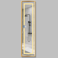Miroir de douche anti-buée rectangulaire, miroir LED mural de salle de bain pleine longueur, réglable, anti-buée, miroir intelligent pour salle de bain