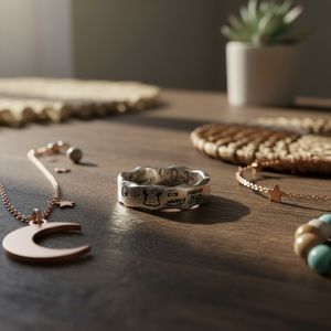 Vendita calda Trending Boho moda Statement anelli oro rosa placcato titanio con stella della luna drago intarsio per ragazze - Product Image 3