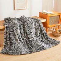 Plaid en fausse fourrure de luxe marron, doux et moelleux, à imprimé vache et animalier, résistant à la décoloration, pour camping, chambre et salon