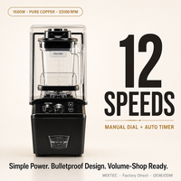 Blender Komersial Restoran Hotel 1600W dengan Wadah Tritan, Layar Digital Countdown, OEM ODM, Grosir Peralatan Katering