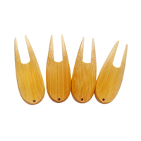 Nouvel outil de divot rétractable en bambou outil de réparation de divot de golf Offre Spéciale paquet en vrac accessoires de golf logo personnalisé impression Ptich fourche