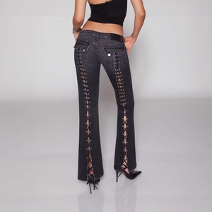 <span class=keywords><strong>Jeans</strong></span> de <span class=keywords><strong>Mujer</strong></span> Estilo Y2K, Corte Recto, Cintura Baja, Ligeramente Acampanados - Product Image 3