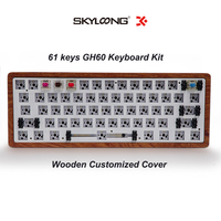 Claviers mécaniques personnalisés à 61 touches RGB Hot Swap avec boîtier en bois Gateron Kit de bricolage pour fabricant original Skyloong