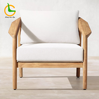 Ensemble de canapés en bois pour jardin moderne, mobilier d'extérieur de luxe pour hôtel, canapé modulaire avec coussins, chaise longue d'extérieur, fauteuil de jardin, chaise de café