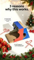 Cadeau de Noël pour chats, griffoir multifonctionnel en carton, lit pour chat et griffoir avec jouet à bille en métal pour chats d'intérieur