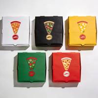 Boîte à pizza créative SP4901, design orange et bleu, boîtes d'emballage personnalisées imprimées pour restaurants
