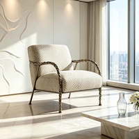 Fauteuil individuel de luxe, style designer, fauteuil lounge artistique en laiton, pour villa, manoir, salon, usage domestique, fauteuil sur mesure