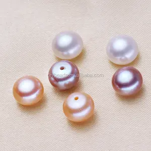 Freshwater Loose Pearls 4-13mm Half Drilled White Fresh Water Pearl Flat Back Button Natural Freshwater Pearls For DIY Earring Findings