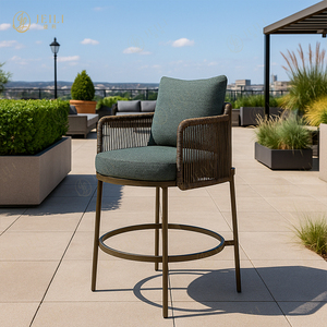 JEILI Arredamento Moderno per Ristoranti all'Aperto, Tavolo in Teak e Sedia Intrecciata in Corda per Terrazze e Progetti Alberghieri - Product Image 4