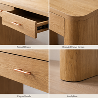 Bureau en bois massif sur mesure, table d'écriture moderne et minimaliste avec tiroirs cachés pour hôtel de luxe, suite ou bureau