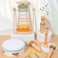 Orff Kids Educational Beech Wood Percussion Instrument Set Sand Hammer Piano Soundboard Early Education Wooden Music Toy