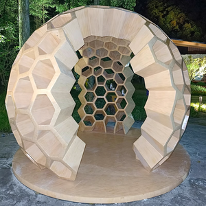 Estante de Almacenamiento Decorativo Hexagonal de Acero Inoxidable con Diseño Personalizado, Escultura de Metal Fundido y Pulido - Product Image 2