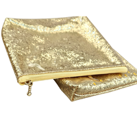 Sac cadeau promotionnel brillant et tendance avec logo imprimé, pochette cosmétique personnalisée à paillettes, sac de beauté à fermeture éclair